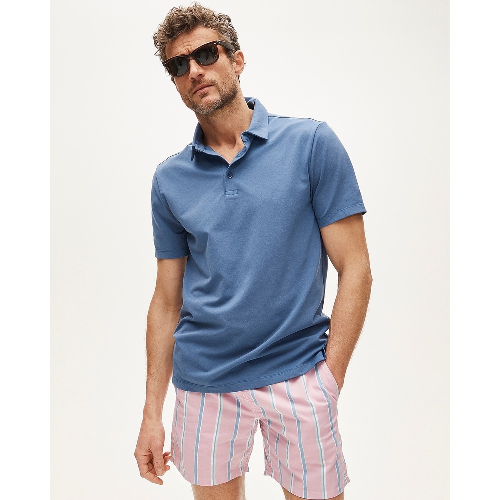 J.Crew Men's Performance Piqué Polo Shirt Windy Bay Blue Size Small NWT CG194